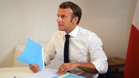Emmanuel Macron au Conseil de défense. 