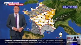 Un temps agité ce dimanche sur une grande partie du pays avec des orages parfois forts et de grosses quantités de pluie à craindre sur le Sud-Ouest et le Centre