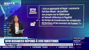 BFM Business avec vous : Doit-on justifier le télétravail en se référant à l'égalité de temps de travail avec les employés de bureaux ? - 10/06