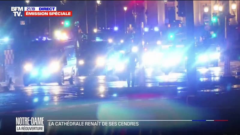 Réouverture de Notre-Dame: le cortège des invités quitte la cathédrale pour se rendre au palais de l'Élysée, pour un dîner d'État