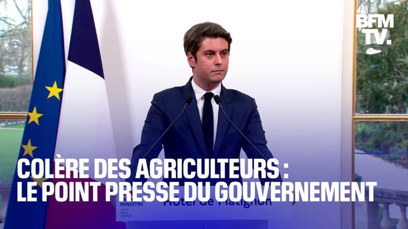 Colère des agriculteurs: l'intégralité de la conférence de presse du gouvernement