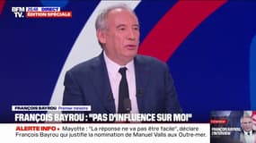 Absence de Xavier Bertrand dans le gouvernement: "Il n'est pas vrai que quelque influence que ce soit exercée sur moi", déclare François Bayrou