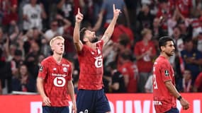Olivier Giroud célèbre son but face à Monaco, le 24 août 2025