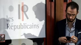 Un militant Les Republicains à La Baule pour la pré-rentrée de LR le 28 août 2021