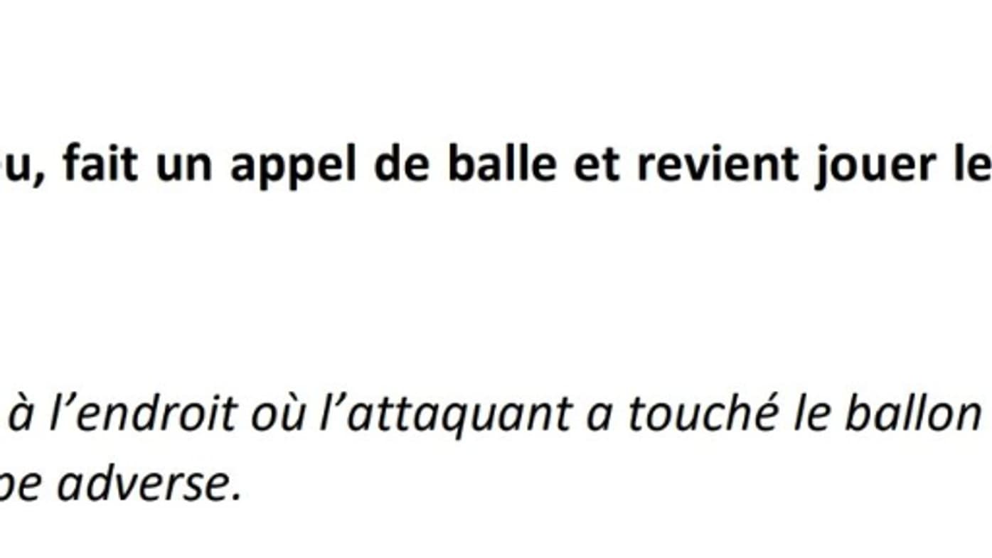 Les règles du hors jeu/capture écran Les règles du hors jeu/capture écran