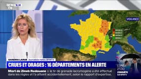 16 départements sont en vigilance orange pour des risques d'orages et d'inondations au nord-est et sur le Massif central