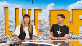 Daphné Bürki et Thomas Jolly sur le plateau de BFMTV au lendemain de la cérémonie de clôture des JO de Paris 2024, le 12 août 2024.