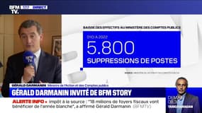 Suppressions de postes à Bercy: pour Gérald Darmanin, "on a moins besoin d'agents publics, puisqu'on a diminué les tâches du ministère"