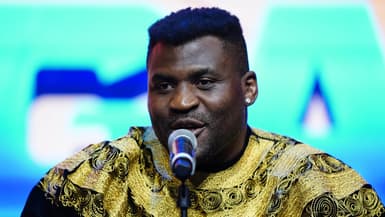 Francis Ngannou lors d'une conférence de presse, à Londres le 15 janvier 2024