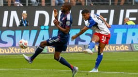 Ransford-Yeboah Königsdörffer avec Hambourg contre l'OL, le 26 juillet 2025.