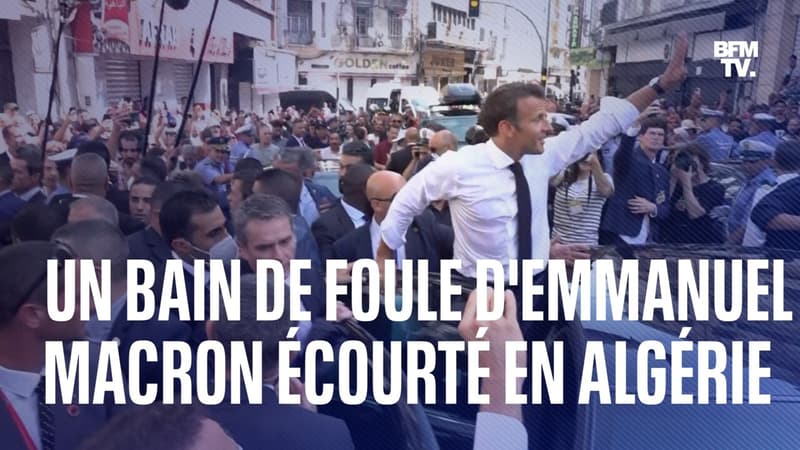 Un bain de foule d'Emmanuel Macron écourté à Oran en Algérie, après une cohue et des insultes