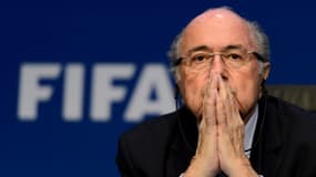 Le président de la FIFA, Le Suisse Sepp Blatter, lors d'une conférence de presse, le 30 mai 2015 au siège à Zurich