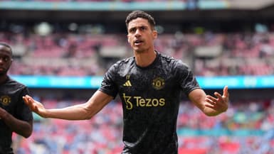Raphaël Varane lors de la finale de la FA Cup entre Manchester City et Manchester United (1-2), le 25 mai 2024