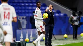 Sinaly Diomandé et Rudi Garcia, à Lyon le 8 novembre 2020