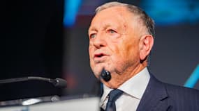 Jean-Michel Aulas, ancien président de l'Olympique Lyonnais, lors de son meeting de lancement de la campagne pour les élections municipales de 2026, le 26 septembre 2025.