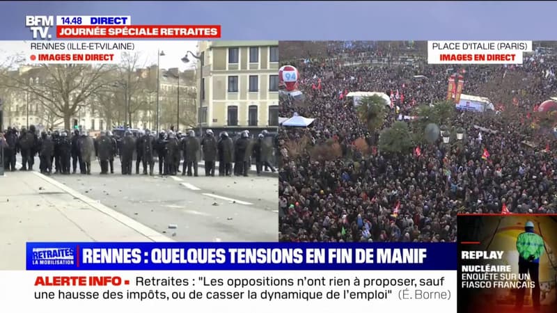 À Rennes, quelques tensions en fin de manifestation