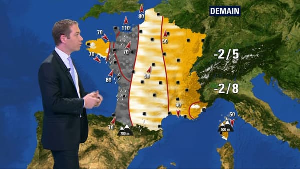 Une perturbation arrive par l'ouest mardi. Une perturbation arrive par l'ouest mardi.