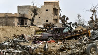 Paysage de désolation à Baghouz.