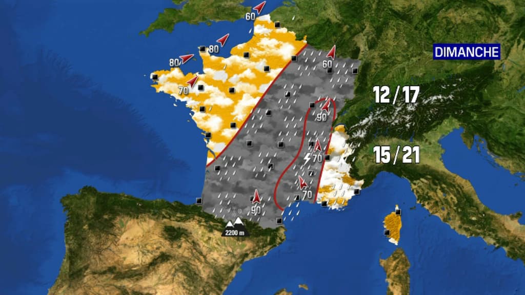 Les prévisions météo pour le dimanche 3 octobre 2021