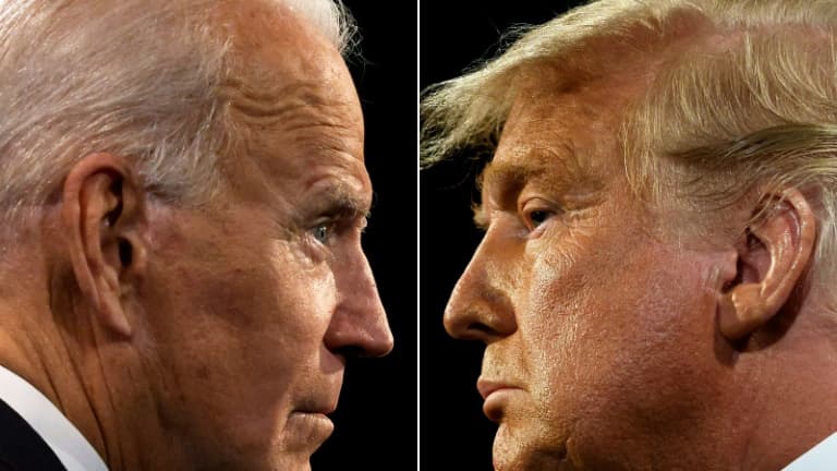 Joe Biden et Donald Trump, durant leur dernier débat de la campagne pour la présidentielle américaine à Nashville, dans le Tennessee, le 22 octobre 2020