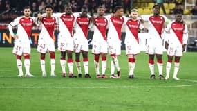 Les joueurs de Monaco pendant la séance de tirs au but contre Leverkusen en Ligue Europa