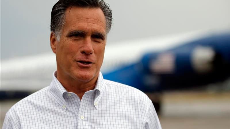 Mitt Romney dans l'Iowa. Alors que les chiffres de l'emploi au mois d'août publiés vendredi sont mauvais, le candidat républicain et Barack Obama entament le sprint final qui doit les conduire à leur duel du 6 novembre pour la Maison blanche . /Photo pris