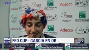 La Lyonnaise Caroline Garcia en or après la victoire de l'équipe de France en Fed Cup