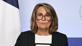 La porte-parole du gouvernement, Sophie Primas, le 4 juin 2025 à l'Élysée lors du compte rendu du Conseil des ministres 