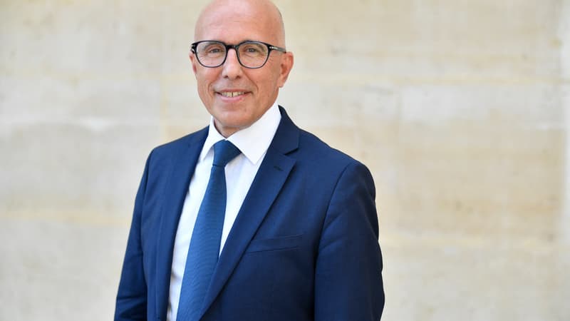 Éric Ciotti, le 21 juin 2022, à son arrivée à l'Assemblée nationale à Paris