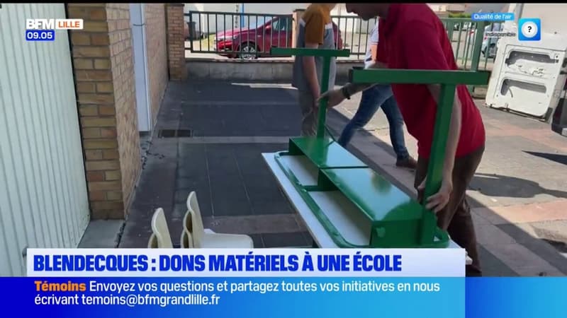 Blendecques: des dons de matériels à une école après les inondations