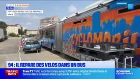 Val-de-Marne: un bus transformé en atelier de réparation de vélo