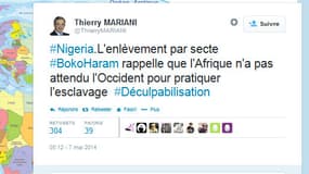 Le tweet du député UMP Thierry Mariani