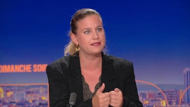 Mathilde Panot, présidente du groupe La France insoumise à l'Assemblée nationale, le 7 septembre 2025 sur le plateau de BFMTV.