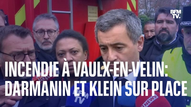Incendie de Vaulx-en-Velin: Gérald Darmanin et Olivier Klein s'expriment sur place