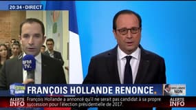 Hollande renonce à être candidat: "Il y a là une forme d'humilité et de lucidité qu'il faut reconnaître", Benoît Hamon