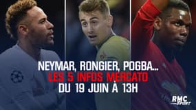 Neymar, Rongier, Pogba... Les 5 infos mercato du 19 juin à 13h
