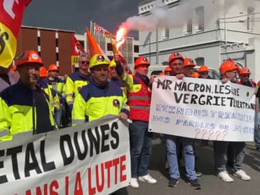 Les salariés de l'usine Ascometal en manifestation à Dunkerque (Nord) le mercredi 5 juin 2024.