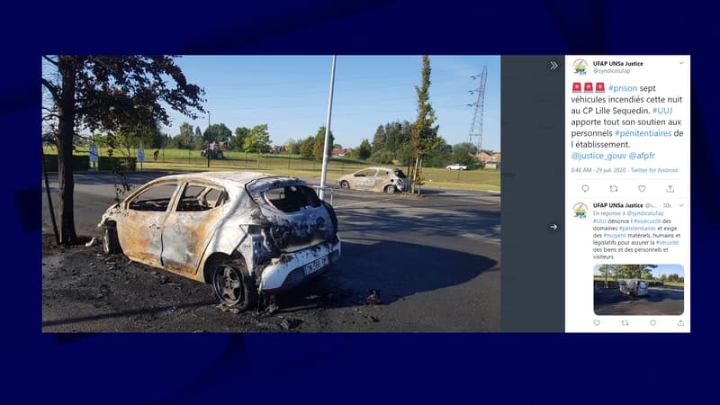 Des voitures ont été incendiées sur le parking de la maison d'arrêt