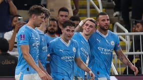 John Stones, Julian Alvarez, Phil Foden et Kyle Walker en finale du Mondial des clubs avec Manchester City, 22 décembre 2023