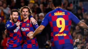 Lionel Messi, Antoine Griezmann et Luis Suarez.