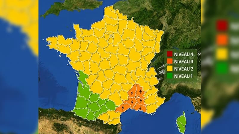 La carte de la vigilance orages du 14 septembre 2022