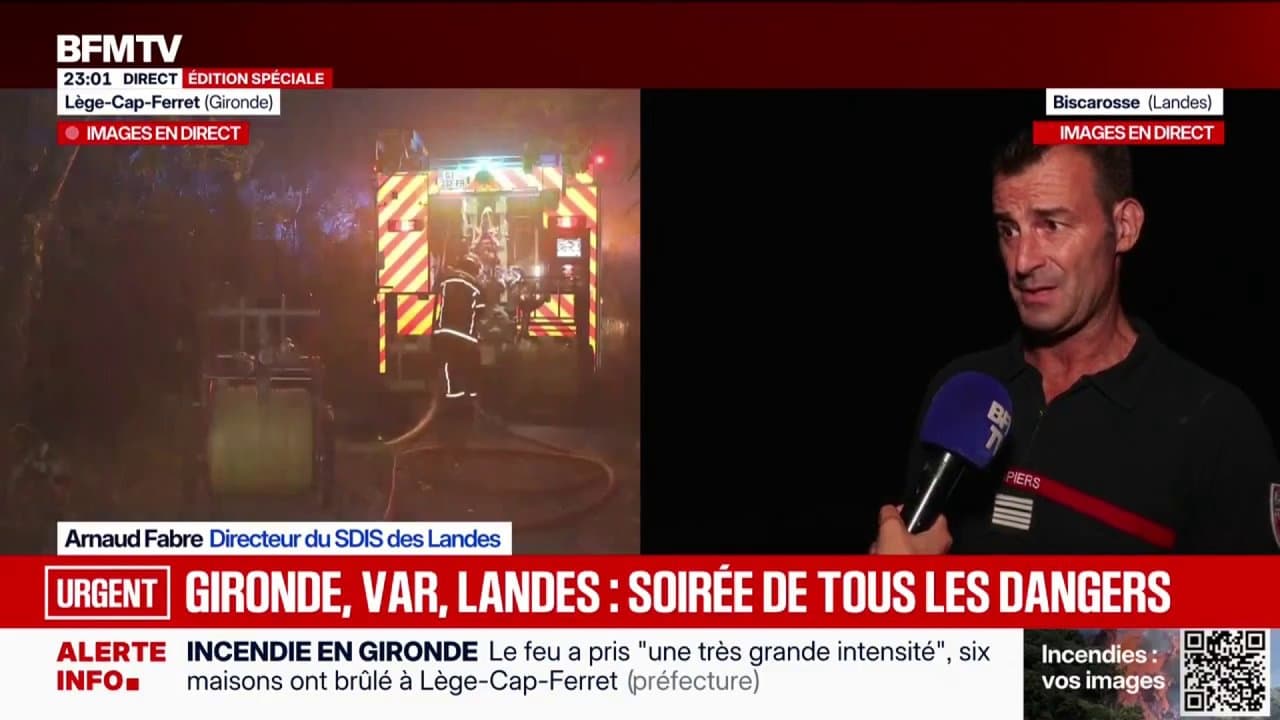 Incendie à Biscarrosse : "Un poids lourd" à l'origine du feu, annonce Arnaud Fabre, directeur du SDIS des Landes