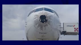 Les dommages causés par les grêlons sur le vol DL 185, le 24 juillet 2023 
