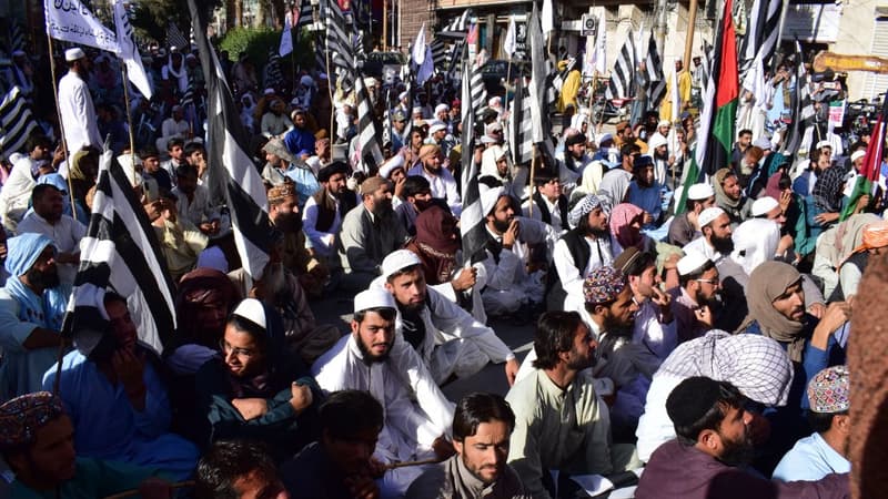 Des membres du parti Jamiat Ulema-e-Islam réunis à Quetta au Pakistan, le 21 mai 2021.