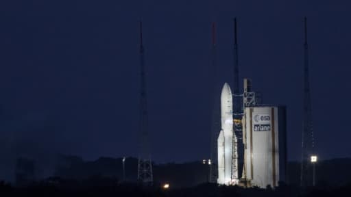 La fusée Ariane V - Vol VA239 le 5 septembre 2017 sur le pas de tir du centre spatial de Kourou en Guyane