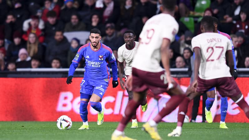 Benrahma lors de Metz-Lyon, le 23 février 2024.