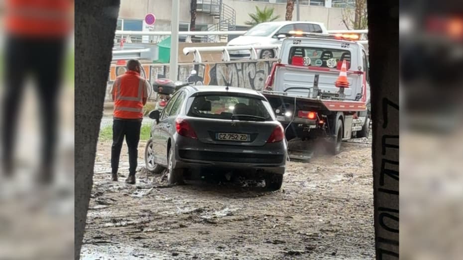 Plusieurs quartiers de Marseille ont été inondés après de fortes intempéries le 8 octobre 2024.