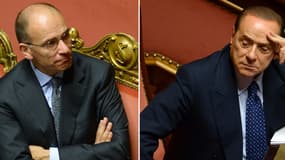 Enrico Letta et Silvio Berlusconi, le 2 octobre, au Sénat.