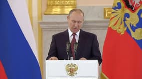 Vladimir Poutine lors de son allocution au Kremlin