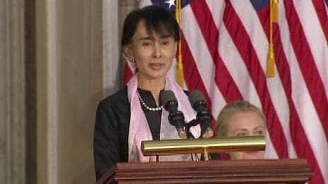 La chef de l'opposition birmane Aung San Suu Kyi.